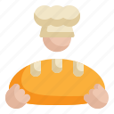 baked, chef, bread, shop, loaf, store, bakery icon