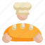 baked, chef, bread, shop, loaf, store, bakery icon 