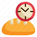 loaf, time, baked, bakery icon, timer