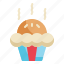 muffin, baked, dessert, cup, bakery icon 