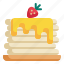 pancake, honey, baked, dessert, sweet, food, bakery icon 