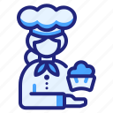 woman, baker, chef, avatar, pastry, cook