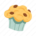 muffin, chocolate, pieces, flat, icon, baking, bakery, bakehouse, cuisine