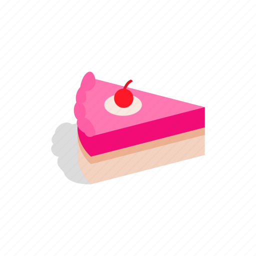 Birthday, cake, cream, food, isometric, piece, sweet icon - Download on Iconfinder