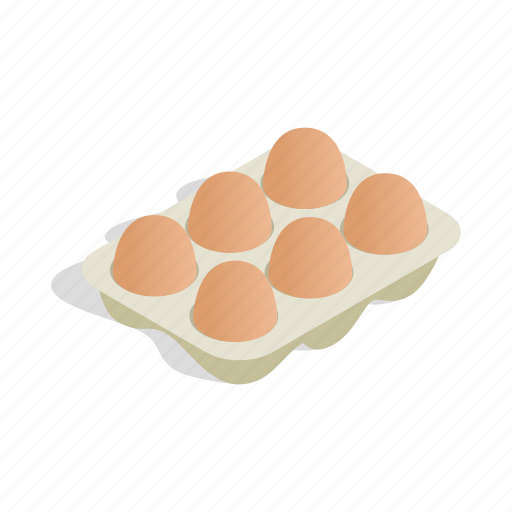 Container, cooking, eggs, food, isometric, packaging, protein icon - Download on Iconfinder