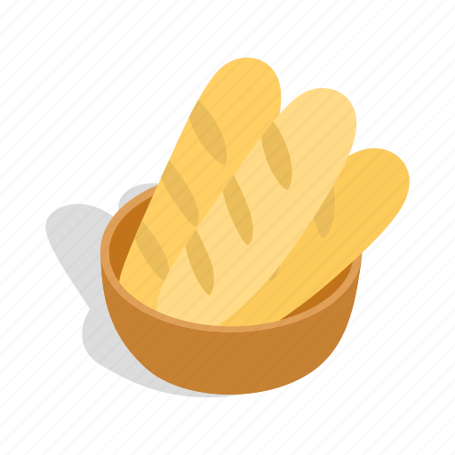 Bakery, bread, fresh, isometric, loaf, loaves, wheat icon - Download on Iconfinder