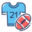 american football, player, rugby ball, t-shirt 