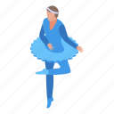 ballet, blue, woman, costume, isometric