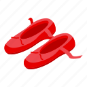 ballet, red, shoes, isometric