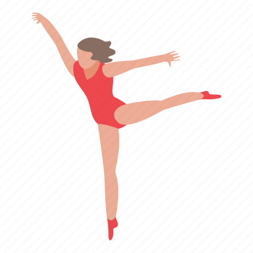Ballet, one, leg, dance, isometric icon - Download on Iconfinder