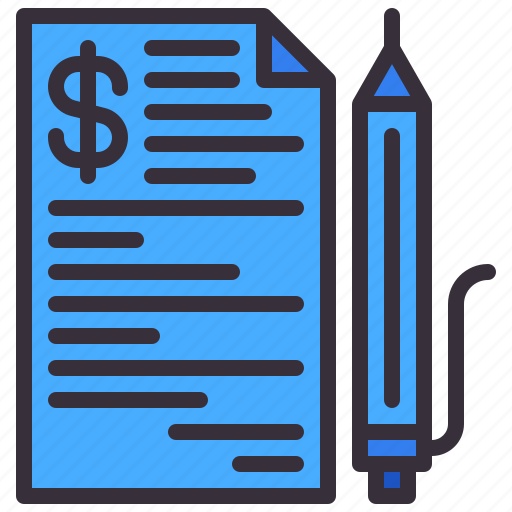 Bank, document, file, money, pen icon - Download on Iconfinder