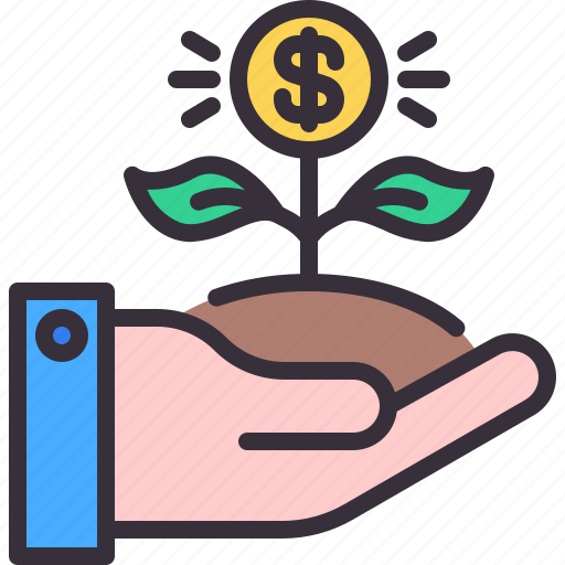 Dollar, growth, hand, money, plant icon - Download on Iconfinder
