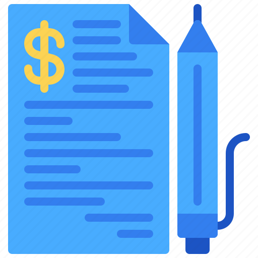 Bank, document, file, money, pen icon - Download on Iconfinder