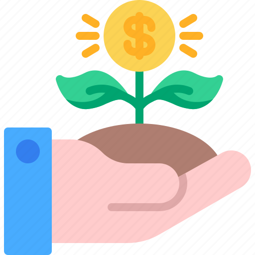 Dollar, growth, hand, money, plant icon - Download on Iconfinder