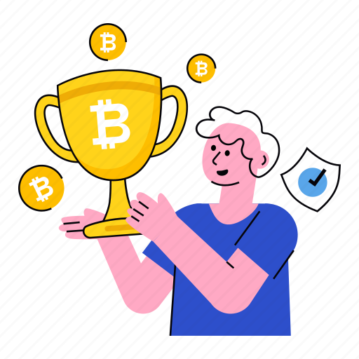 Crypto, achievement, reward, winner illustration - Download on Iconfinder