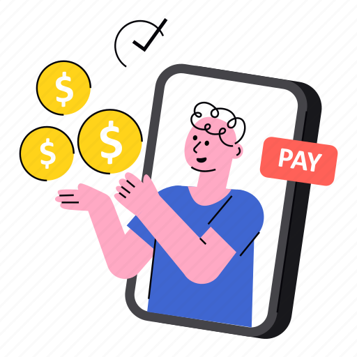 Digital, payment, computer, cash illustration - Download on Iconfinder