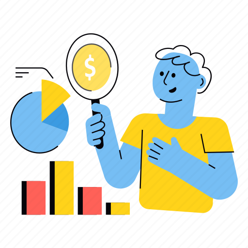 Financial, analysis, report, document illustration - Download on Iconfinder