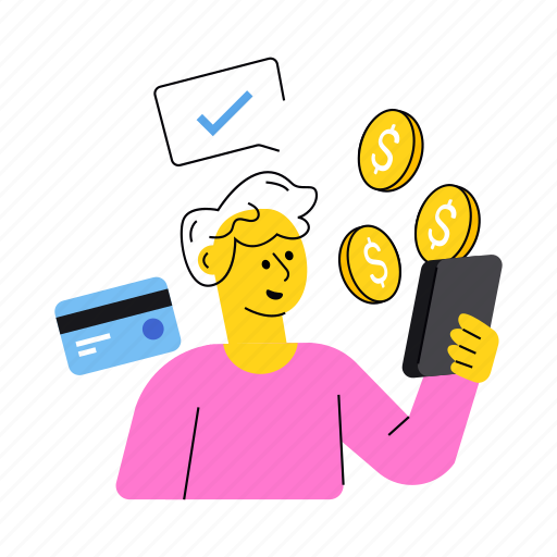 Mobile, payment, finance, communication illustration - Download on Iconfinder