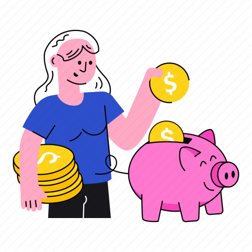 Savings, account, avatar, finance, piggy illustration - Download on Iconfinder