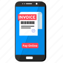 cell phone, invoice, mobile, online, online payment, payment, smartphone