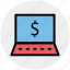 computer, cost, device, dollar, laptop, notebook, online payment 