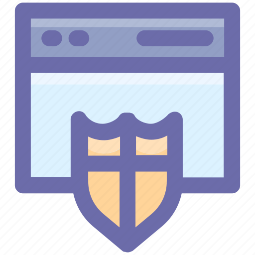 Browser, computer security, login page, protection, security, shield, web login icon - Download on Iconfinder