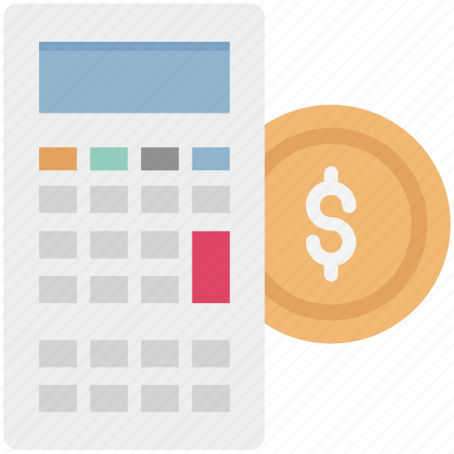 Calculation, calculator, calculator with coin, dollar coin with calculator, financial calculation, maths, profit calculation icon - Download on Iconfinder
