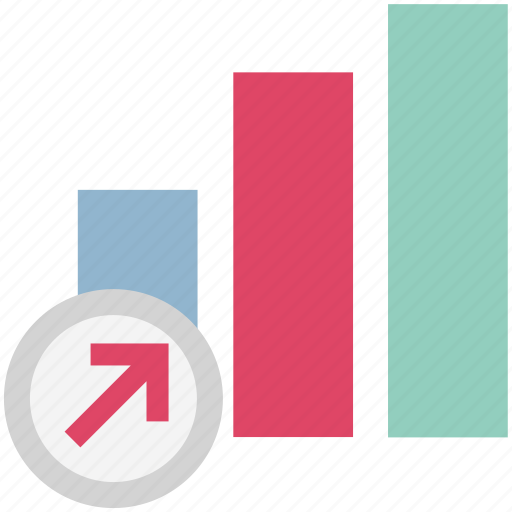 Bar graph with up arrow, graph, growth, profit, progress, promotion, up arrow icon - Download on Iconfinder