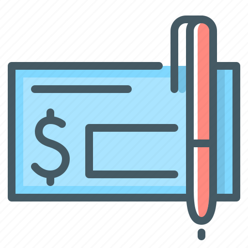 Bank, banking, check, pen, bank check icon - Download on Iconfinder