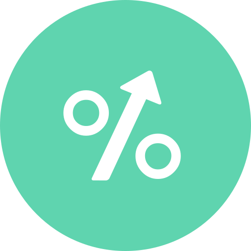 Arrow, arrow up, interest, percentage, sign icon - Free download