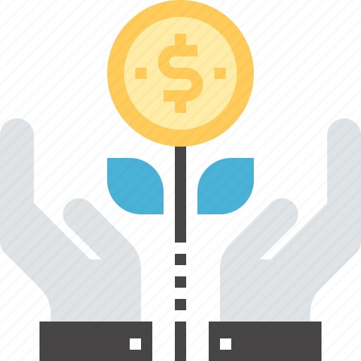 Finance, flower, growth, hands, investment, money, plant icon - Download on Iconfinder