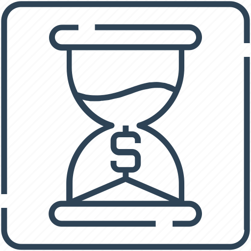 Dollar, hourglass, money, sand, tax reminder, timer, waiting icon - Download on Iconfinder