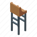bar, counter, wood, chair, isometric