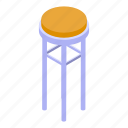 bar, counter, round, chair, isometric