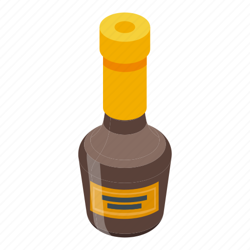 Whiskey, bottle, isometric icon - Download on Iconfinder