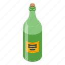 bar, counter, wine, bottle, isometric