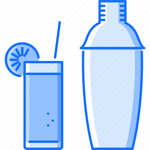 Alcohol, bar, club, cocktail, glass, shaker, straw icon - Download on Iconfinder