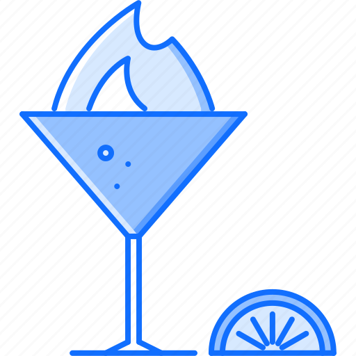 Alcohol, bar, fire, glass, lemon, party, wineglass icon - Download on Iconfinder