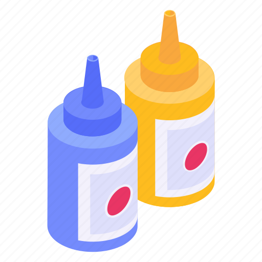 Ketchup bottles, sauces, sauce containers, condiments, food dressing icon - Download on Iconfinder