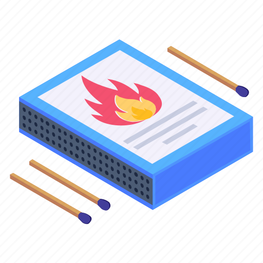Fire matches, matchbox, match sticks, flame stick, camping matchbox icon - Download on Iconfinder