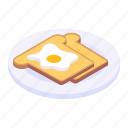 egg toast, breakfast, meal, brunch, fried egg