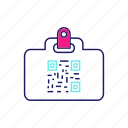 badge, barcode, id card, matrix barcode, pass, qr code, qr-code