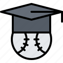 baseball, cap, education, graduation, match, player, sport