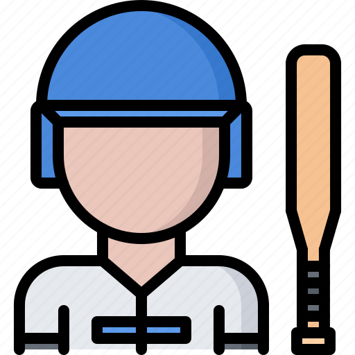 Baseball, batter, helmet, man, match, player, sport icon - Download on Iconfinder