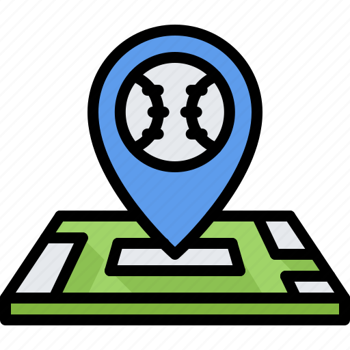 Baseball, location, map, match, pin, player, sport icon - Download on Iconfinder