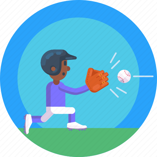 Baseball player, cather, ball, gloves, baseball, baseball ball, sports icon - Download on Iconfinder