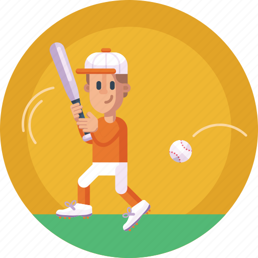Ball, bat, baseball cap, baseball, player, playing, sports icon - Download on Iconfinder