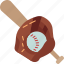 baseball, glove, bat, softball, sports 