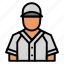 baseball, player, man, avatar, person 