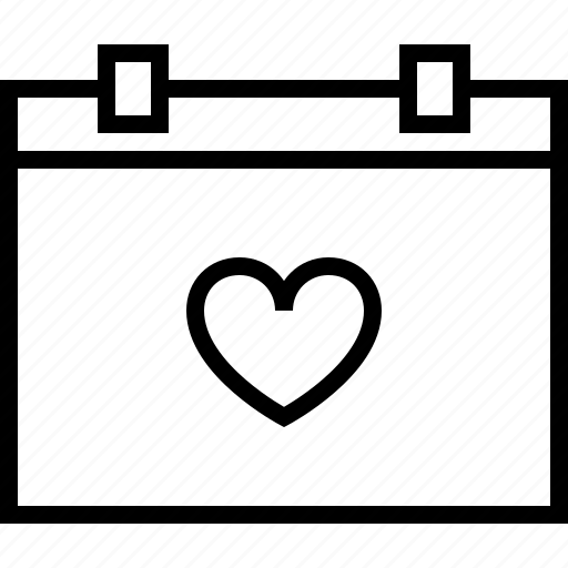 Calendar, heart, bookmark, favorite, love, valentine icon - Download on Iconfinder